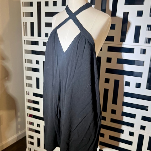 Revolve Chic Black Dress by Superdown EUC MEDIUM halter swing M mini - Picture 3 of 16